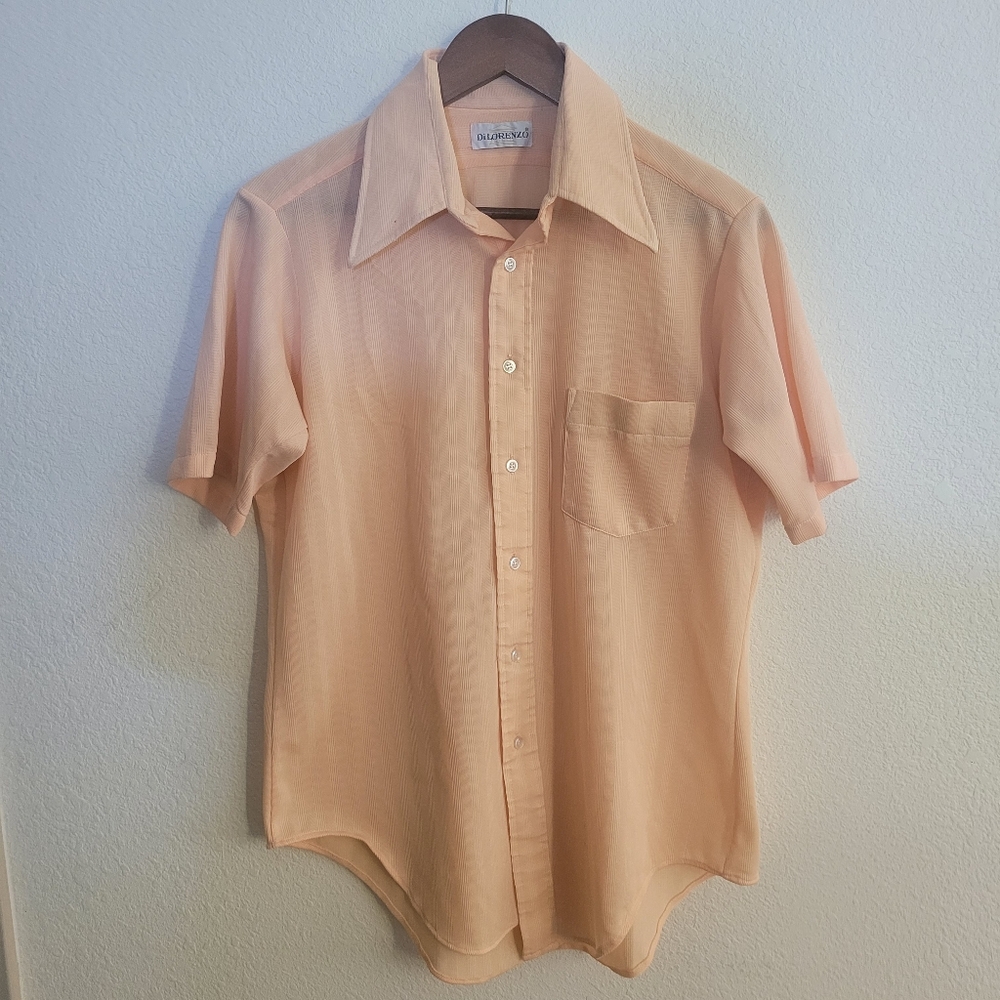 Vintage 70s DiLorenzo Short Sleeve Button Down Shirt S/M